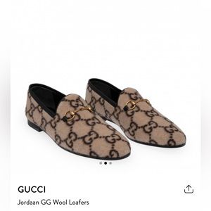 Gucci New In Box GG Jordaan Wool loafers size 37